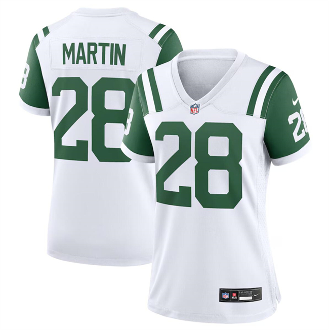 Personalized Women’s New York Jets #28 Curtis Martin White Classic Alternate Stitched Jersey(Run Small)
