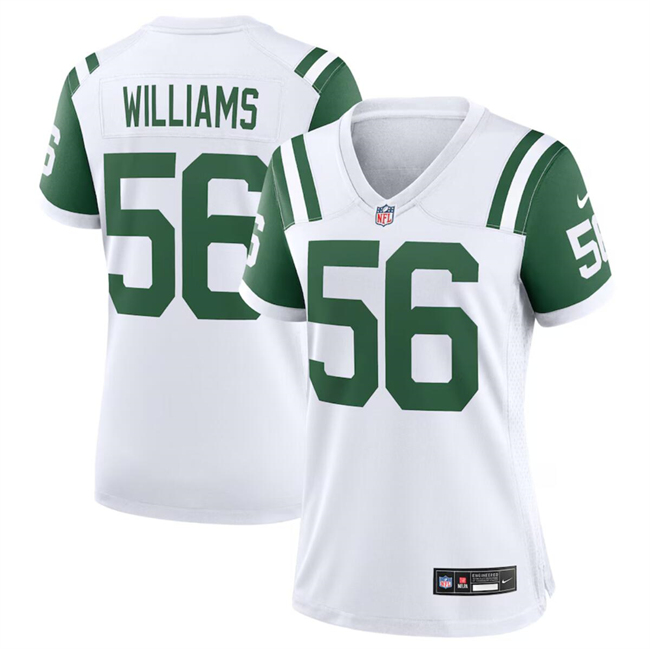 Personalized Women’s New York Jets #56 Quincy Williams White Classic Alternate Stitched Jersey(Run Small)
