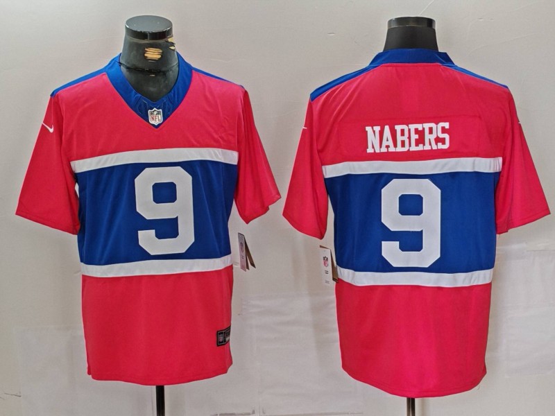 Personalized Men’s New York Giants #9 Malik Nabers Century Red Alternate F.U.S.E. Limited Stitched Football Jersey