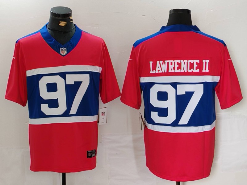 Personalized Men’s New York Giants #97 Dexter Lawrence II Century Red Alternate F.U.S.E. Limited Stitched Football Jersey
