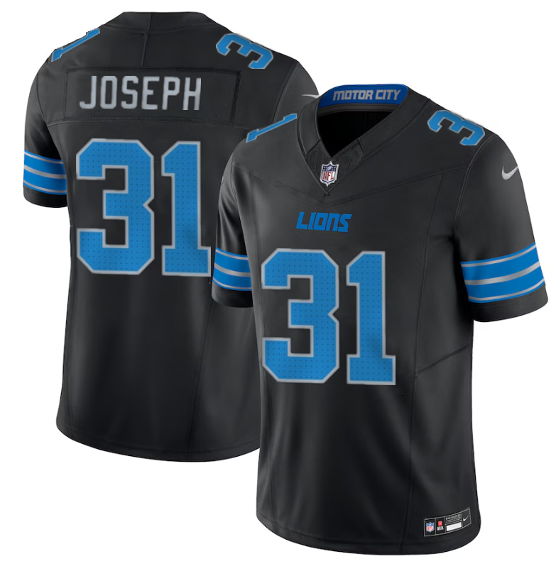 Personalized Men’s Detroit Lions #31 Kerby Joseph Black 2024 F.U.S.E. 2nd Alternate Limited Stitched Jersey