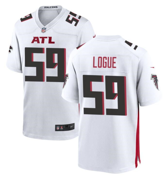 Personalized Men’s Atlanta Falcons #59 Zion Logue White Limited Stitched Football Game Jersey
