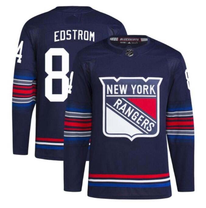 Personalized Men’s New York Rangers #84 Adam Edstrom Navy Stitched Jersey
