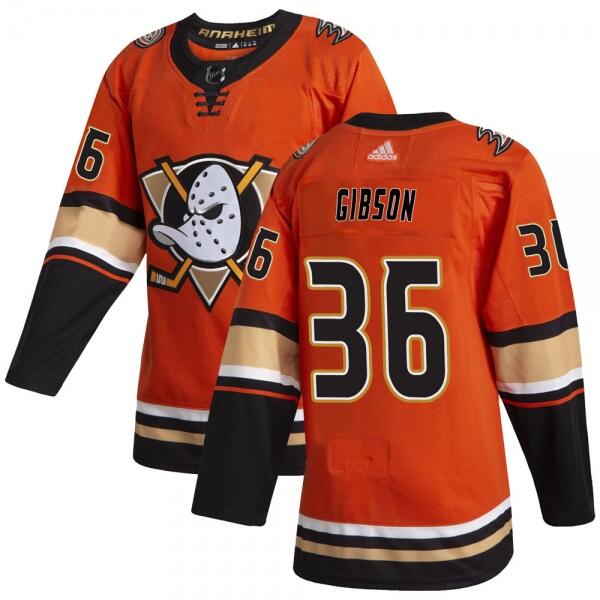 Personalized Men’s Anaheim Ducks #36 John Gibson Orange Stitched Jersey