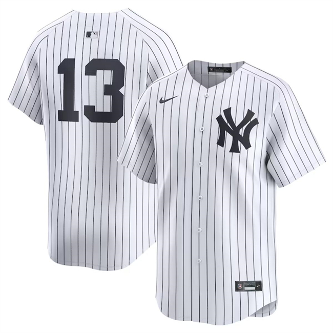Personalized Youth New York Yankees #13 Jazz Chisholm Jr White 2024 Home Limited Stitched Baseball Jersey