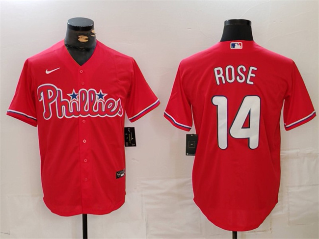 Personalized Men’s Philadelphia Phillies #14 Pete Rose Red Cool Base Stitched Jersey