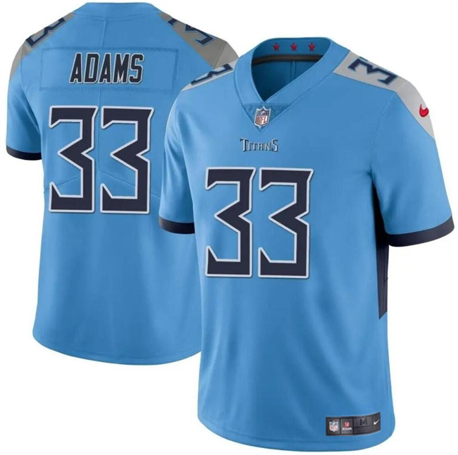 Personalized Youth Tennessee Titans #33 Jamel Adams Blue Limited Stitched Football Jersey