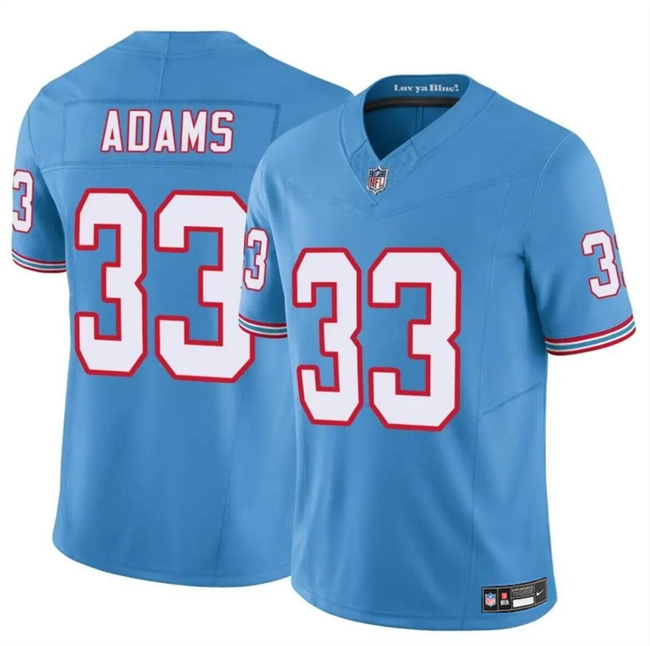 Personalized Men’s Tennessee Titans #33 Jamal Adams Blue 2024 F.U.S.E. Throwback Limited Stitched Football Jersey
