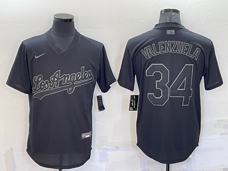 Personalized Men’s Los Angeles Dodgers #34 Fernando Valenzuela Black Stitched Baseball Jersey