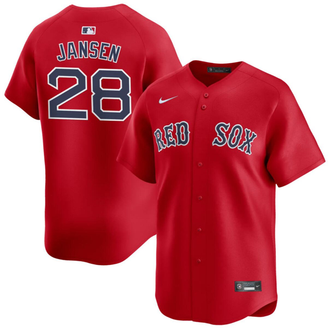 Personalized Men’s Boston Red Sox #28 Danny Jansen Red 2024 Alternate Limited Stitched Baseball Jersey