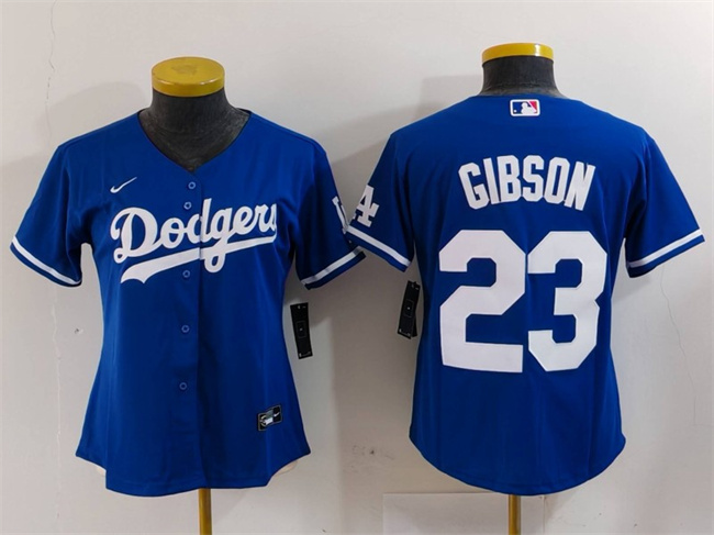 Personalized Women’s Los Angeles Dodgers #23 Kirk Gibson Blue Stitched Jersey(Run Small)