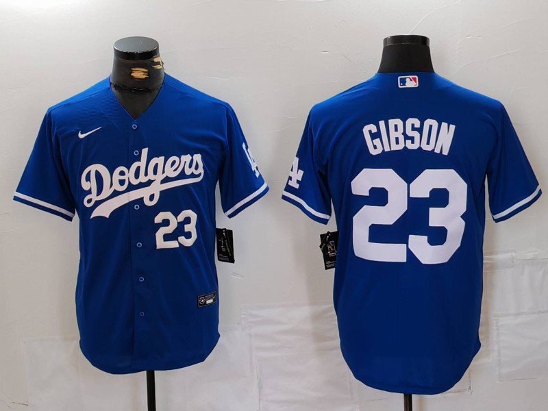 Personalized Men’s Los Angeles Dodgers #23 Kirk Gibson Blue Cool Base Stitched Baseball Jerseys