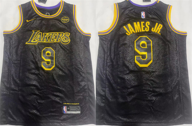Personalized Men’s Los Angeles Lakers #9 Bronny James Jr. Black 2024 Draft Stitched Basketball JerseyS