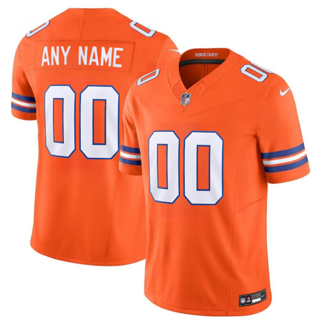 Personalized Men’s Denver Broncos Active Player Orange F.U.S.E. Mile High Collection 1977 Throwback Limited Stitched Football Jersey