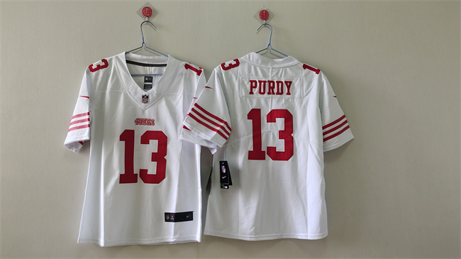 Personalized Women’s San Francisco 49ers #13 Brock Purdy White Stitched Jersey(Run Small)