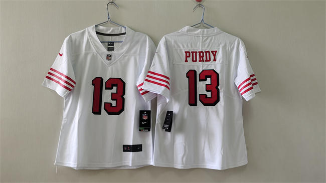 Personalized Women’s San Francisco 49ers #13 Brock Purdy White 2nd Alternate Stitched Jersey(Run Small)
