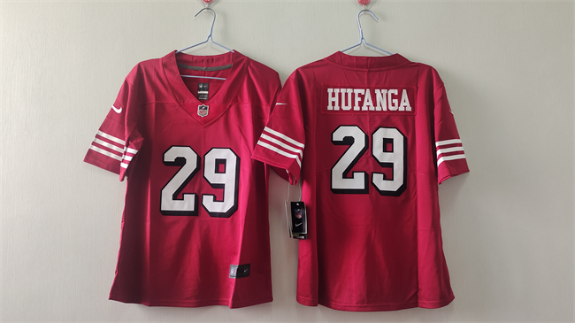 Personalized Women’s San Francisco 49ers #29 Talanoa Hufanga Red Alternate Stitched Jersey(Run Small)