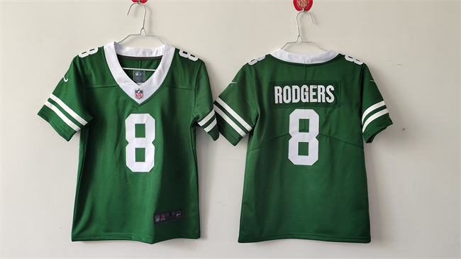 Personalized Women’s New York Jets #8 Aaron Rodgers Green Stitched Jersey(Run Small)