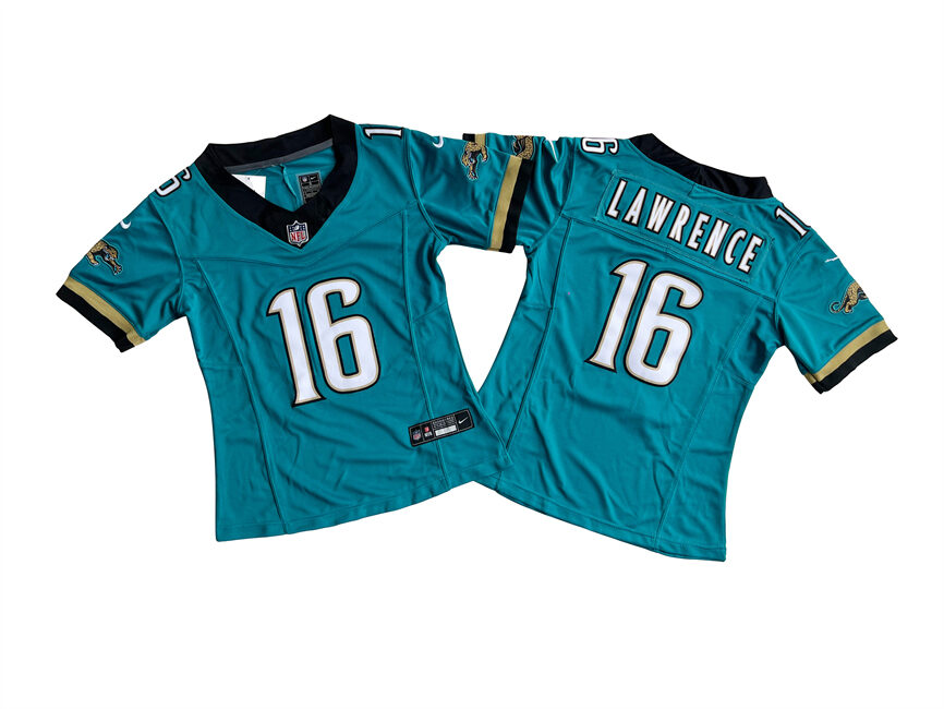 Personalized Women’s Jacksonville Jaguars #16 Trevor Lawrence Teal 2024 F.U.S.E Prowler Throwback Limited Stitched Football Jersey(Run Small)