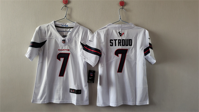Personalized Women’s Houston Texans #7 C.J. Stroud White Untouchable Limited Stitched Jerseys