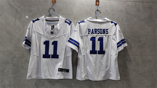 Personalized Women’s Dallas Cowboys #11 Micah Parsons White 2023 F.U.S.E. Limited Stitched Jersey(Run Small)
