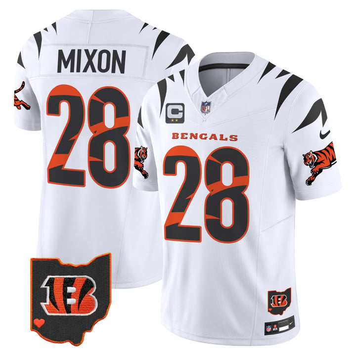 Personalized Men’s Cincinnati Bengals #28 Joe Mixon White F.U.S.E. With 2-Star C Patch Special Untouchable Limited Stitched Football Jerseys