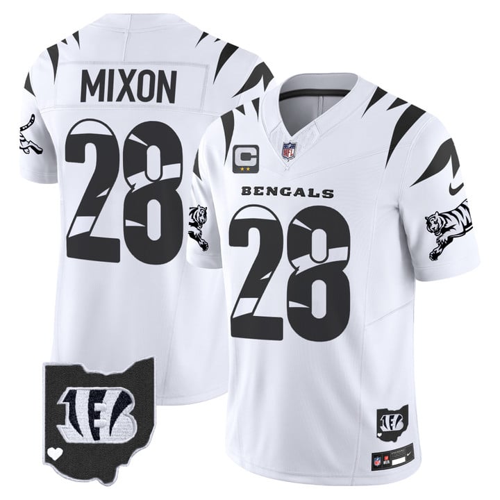Personalized Men’s Cincinnati Bengals #28 Joe Mixon White F.U.S.E. With 2-Star C Patch Special Untouchable Limited Stitched Football Jersey