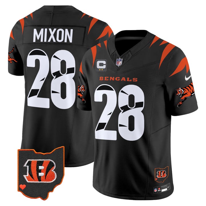 Personalized Men’s Cincinnati Bengals #28 Joe Mixon Black F.U.S.E. With 2-Star C Patch Special Untouchable Limited Stitched Football Jersey