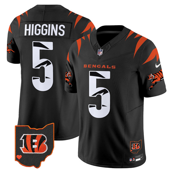 Personalized Men’s Cincinnati Bengals #5 Tee Higgins Black F.U.S.E. Special Untouchable Limited Stitched Football Jersey