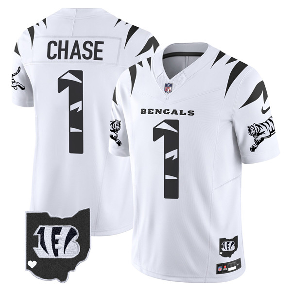 Personalized Men’s Cincinnati Bengals #1 Ja’Marr Chase White F.U.S.E. Special Untouchable Limited Stitched Football Jersey