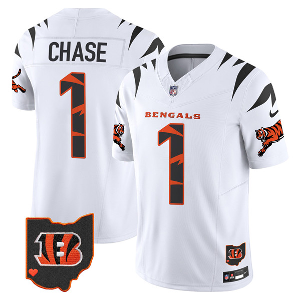 Personalized Men’s Cincinnati Bengals #1 Ja’Marr Chase White Limited F.U.S.E. Special Untouchable Limited Stitched Football Jersey