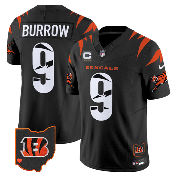 Personalized Men’s Cincinnati Bengals #9 Joe Burrow Black F.U.S.E. With 4-Star C Patch Special Untouchable Limited Stitched Football Jersey