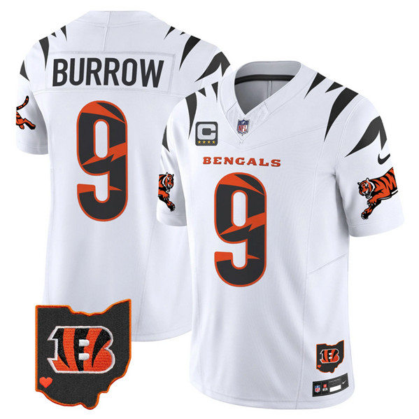 Personalized Men’s Cincinnati Bengals #9 Joe Burrow White F.U.S.E. With 4-Star C Patch Special Untouchable Limited Stitched Football Jersey