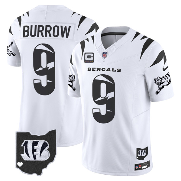 Personalized Men’s Cincinnati Bengals #9 Joe Burrow White F.U.S.E. With 4-Star C Patch Special Untouchable Limited Stitched Football Jerseys