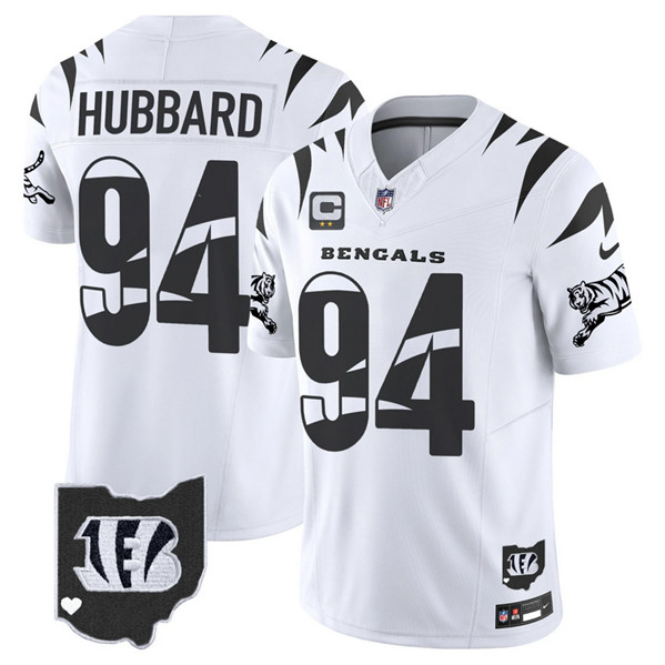Personalized Men’s Cincinnati Bengals #94 Sam Hubbard White F.U.S.E. With 2-Star C Patch Special Untouchable Limited Stitched Football Jerseys