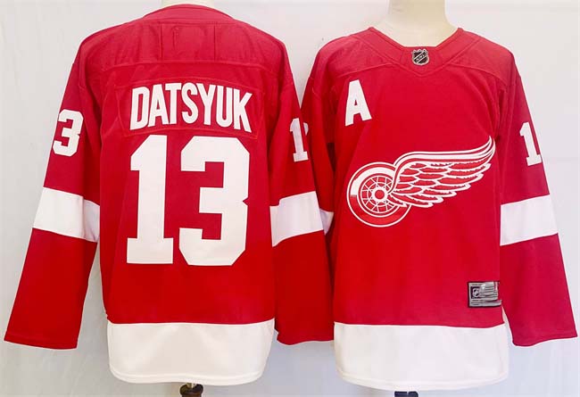 Personalized Men’s Detroit Red Wings #13 Pavel Datsyuk Red 2024-25 Stitched Jersey