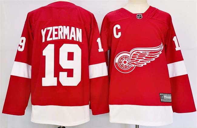 Personalized Men’s Detroit Red Wings #19 Steve Yzerman Red 2024-25 Stitched Jersey