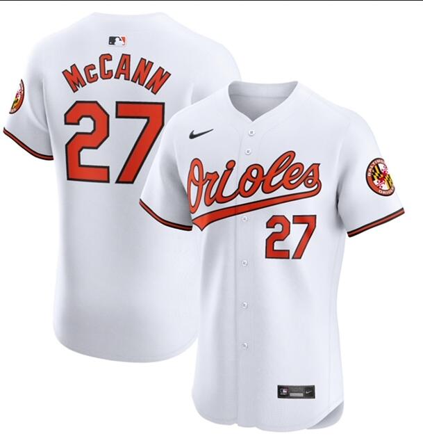 Personalized Men’s Baltimore Orioles #27 James McCann White Cool Base Stitched Jersey