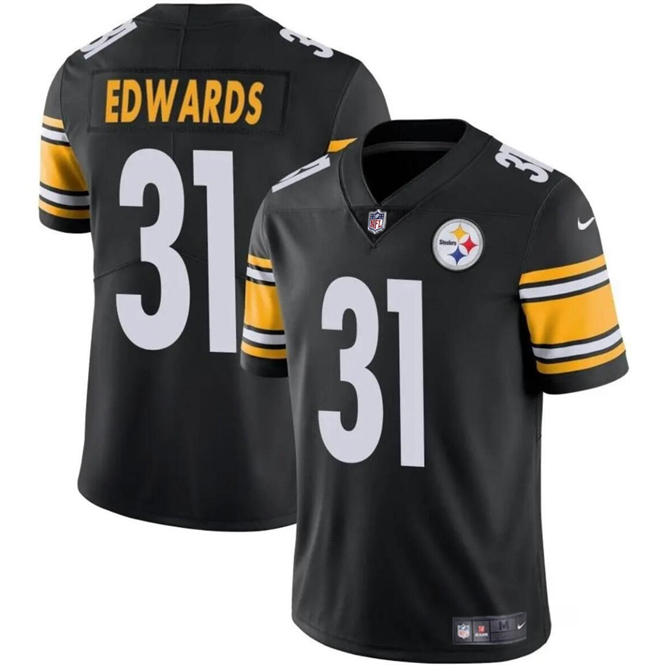 Personalized Youth Pittsburgh Steelers #31 Daijun Edwards Black Untouchable Limited Stitched Football Jersey