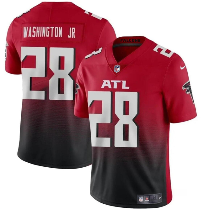 Personalized Youth Atlanta Falcons #28 Carlos Washington Jr Red Black Untouchable Limited Stitched Football Jersey