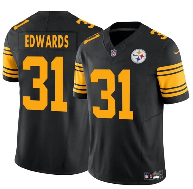 Personalized Men’s Pittsburgh Steelers #31 Daijun Edwards Black 2024 F.U.S.E. Color Rush Limited Stitched Jersey
