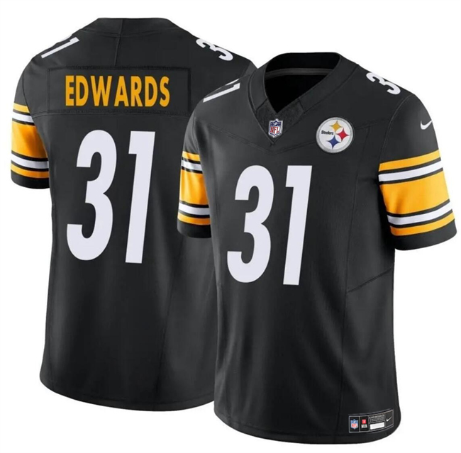 Personalized Men’s Pittsburgh Steelers #31 Daijun Edwards Black 2024 F.U.S.E. Untouchable Limited Stitched Jersey
