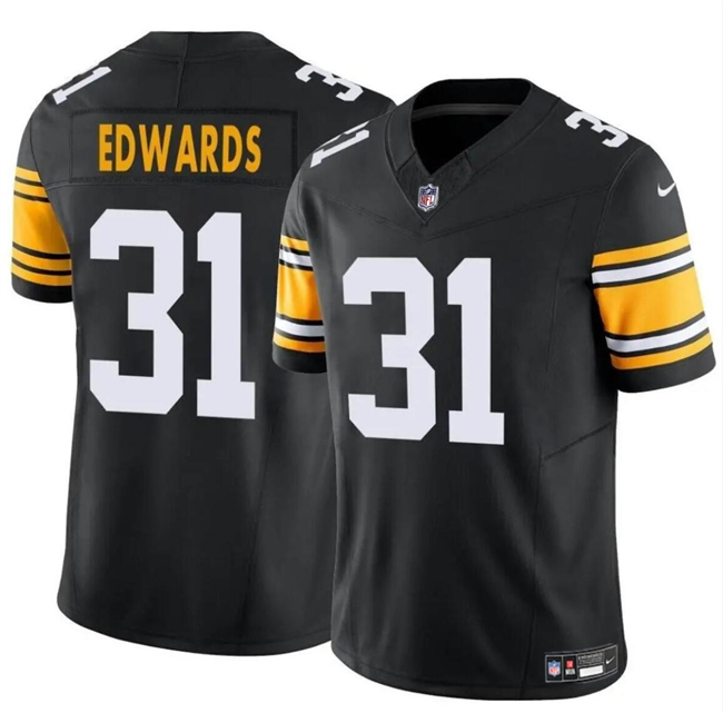 Personalized Men’s Pittsburgh Steelers #31 Daijun Edwards Black 2024 F.U.S.E. Alternate Untouchable Limited Stitched Jersey
