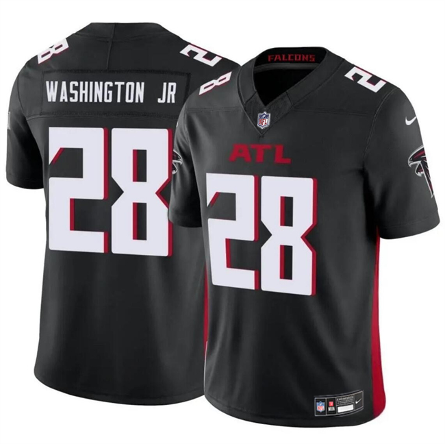 Personalized Men’s Atlanta Falcons #28 Carlos Washington Jr Black 2024 F.U.S.E Untouchable Limited Stitched Football Jersey