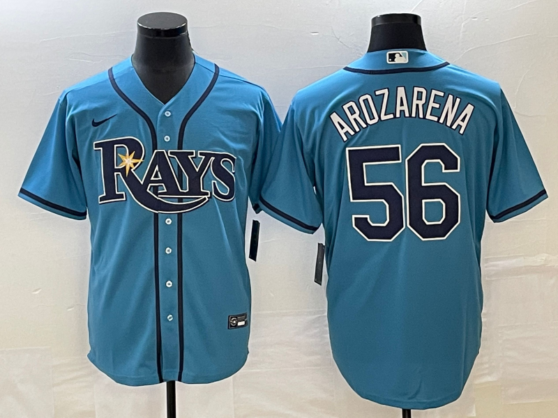 Personalized Men’s Tampa Bay Rays #56 Randy Arozarena Blue Cool Base Stitched Baseball Jerseys