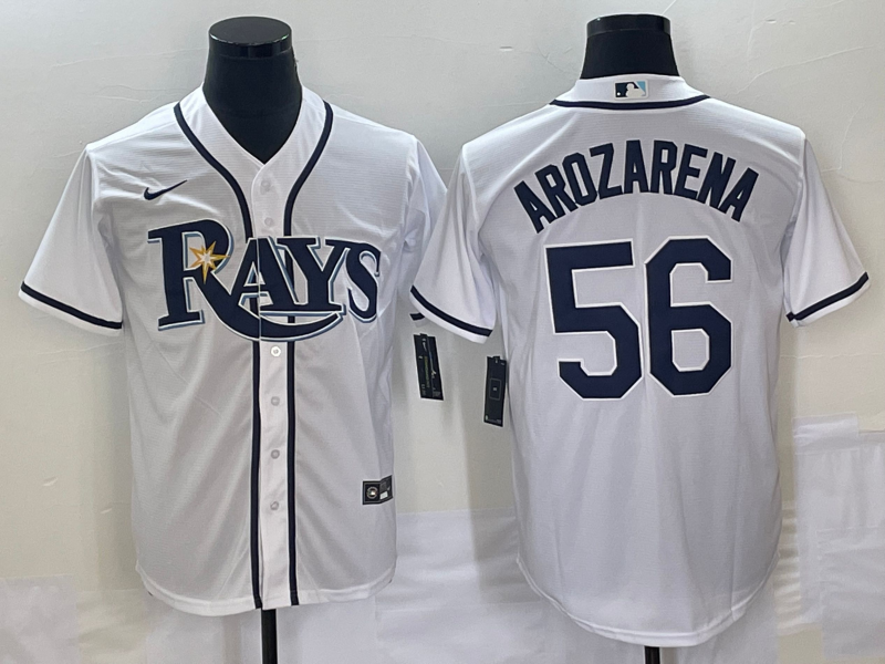 Personalized Men’s Tampa Bay Rays #56 Randy Arozarena White Cool Base Stitched Baseball Jerseys