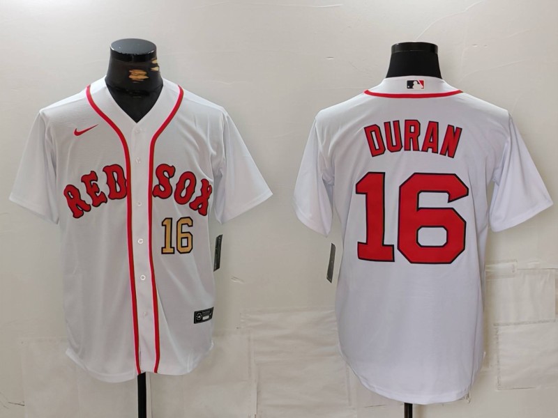 Personalized Men’s Boston Red Sox #16 Jarren Duran White Stitched Baseball Jersey