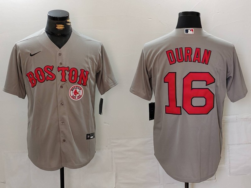 Personalized Men’s Boston Red Sox #16 Jarren Duran Grey Stitched Baseball Jerseys