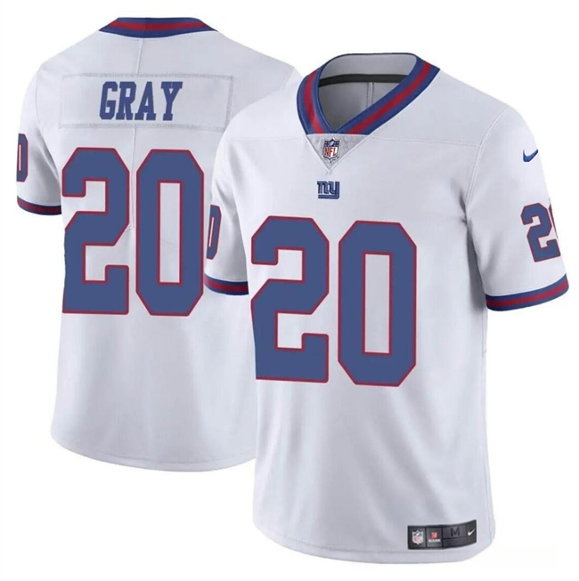 Personalized Men’s New York Giants #20 Eric Gray White Color Rush Limited Stitched Jersey