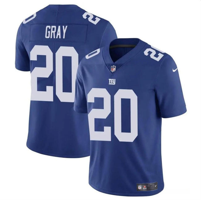 Personalized Men’s New York Giants #20 Eric Gray Blue Untouchable Limited Stitched Jersey